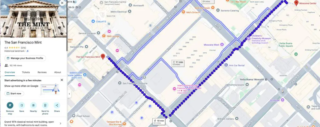 The Mint proximity to Moscone Center