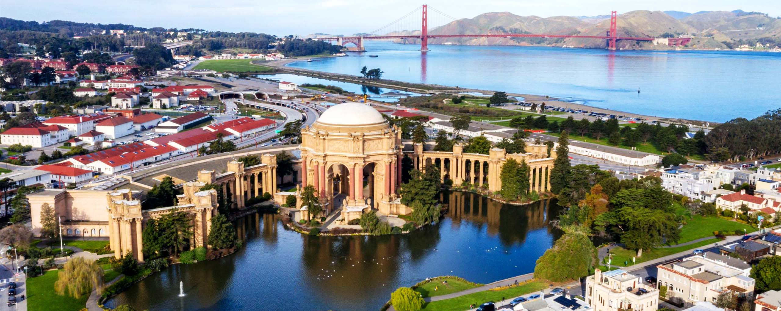 San Francisco Palace of Fine Arts Exterior Arial View Day