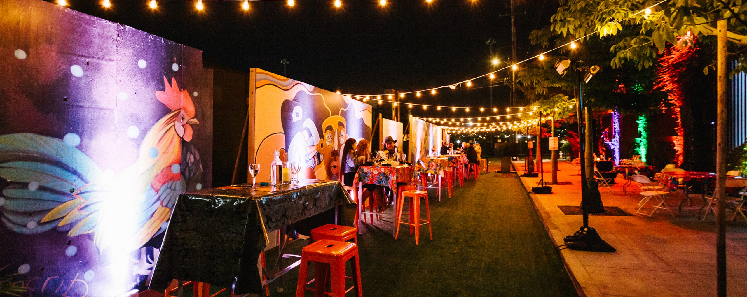 San Francisco Event Venue, Midway, Exterior, Patio, Event, Party, Crowd, Night